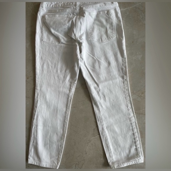 Tory Burch Denim - Tory Burch Alexa Jeans Size 31 White Cropped Skinny Mid Rise Denim 5 Pocket Logo